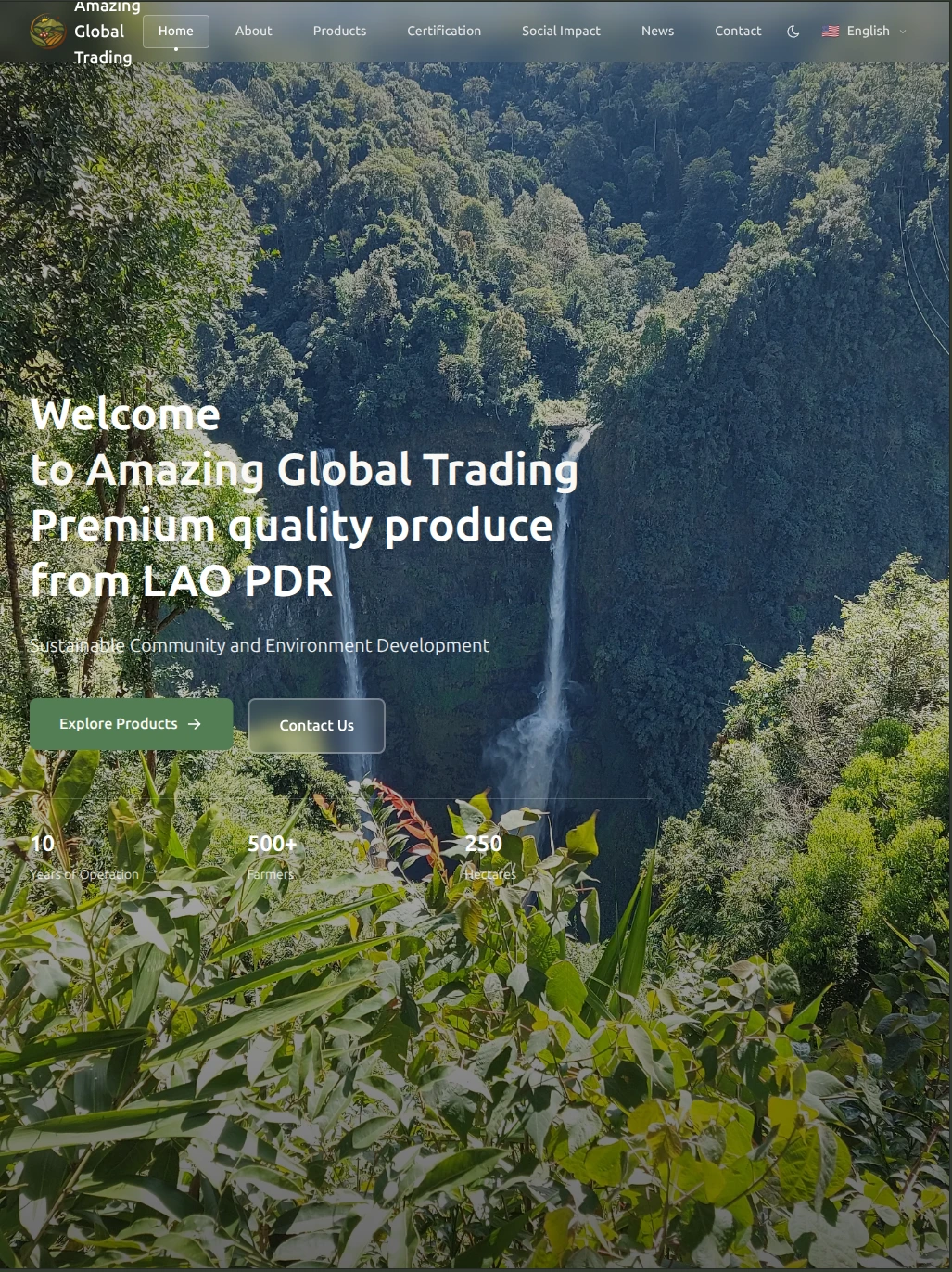 ເວັບ Amazing Global Trading & ລະບົບຄຸ້ມຄອງເນື້ອຫາ — tablet